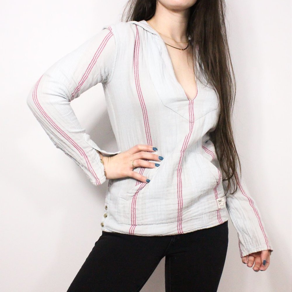 *TNA Deep VNeck Striped  Long Sleeve
